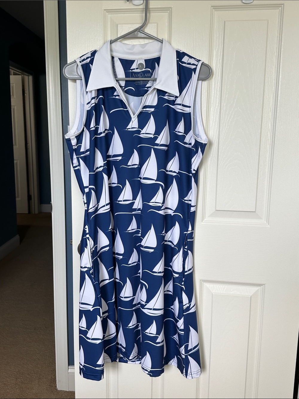 AnaClare Active Nautical Sailboat Dress - Sleeveless